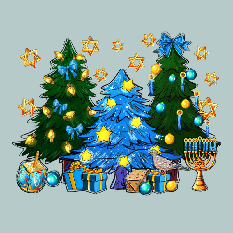 Hannukah Christmas Trees Heavy Core Tee by NancyCooperArtShop | Teevron