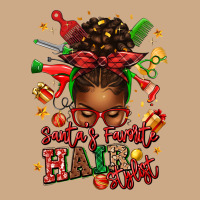 Santas Favorite Hair Stylist Afro Messy Bun Vintage Hoodie | Teevron