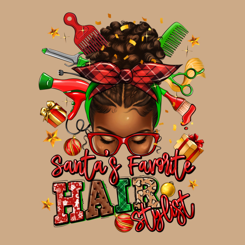 Santas Favorite Hair Stylist Afro Messy Bun Vintage Hoodie by texasbilliewilder | Teevron