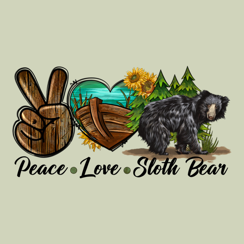 Peace Love Sloth Bear Heavyweight Hoodie by LillyAllenDesigns | Teevron