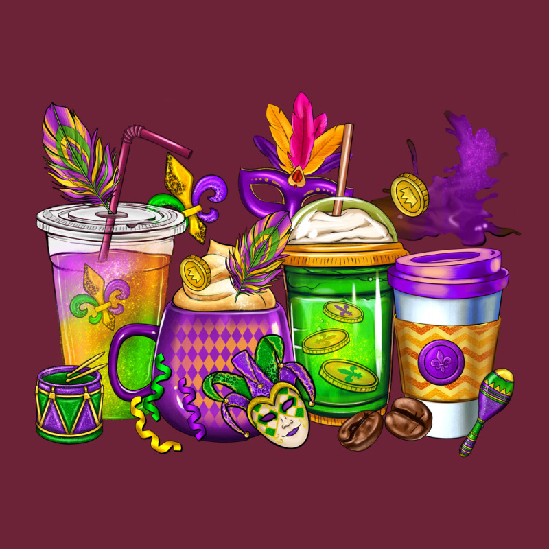 Mardi Gras Coffee Cups Cowgirl Long Sleeve Tee by CowGirlArtShop | Teevron