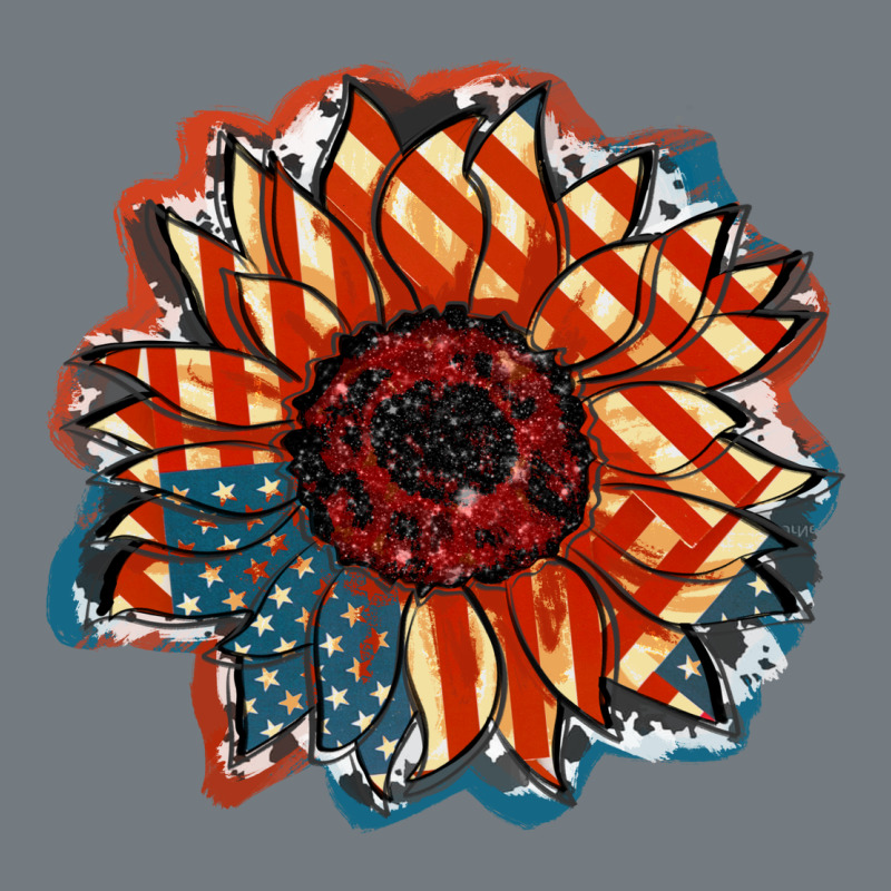 American Flag Sunflower 4th Of July Heavyweight Sweatshirt by FaDigitalArtStudio | Teevron