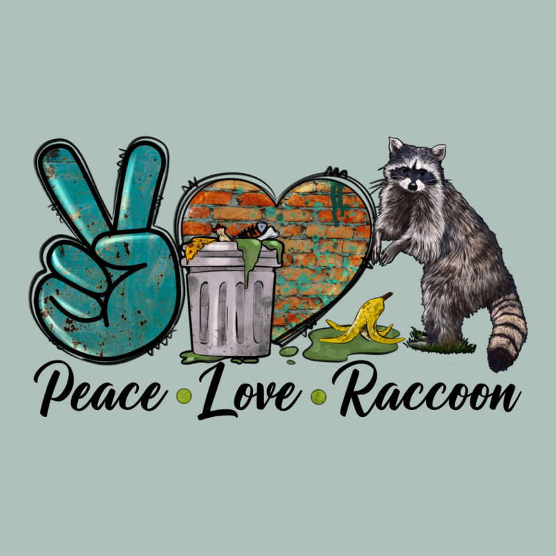 Peace Love Raccoon Heavyweight Hoodie by LillyAllenDesigns | Teevron
