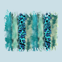 Turquoise Leopard Watercolor Brushstroke Background Ladies Tee | Teevron