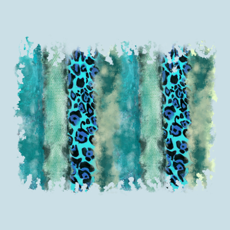 Turquoise Leopard Watercolor Brushstroke Background Ladies Tee by RanaPortraitStore | Teevron
