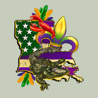 Louisiana Map American Flag Mardi Gras Long Sleeve Tee | Teevron