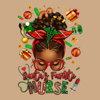 Santa's Favorite Nurse Afro Messy Bun Vintage Hoodie | Teevron