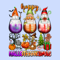 Happy Hallothanksmas Wine Glasses And Gnomes Urban Heavy Tee | Teevron
