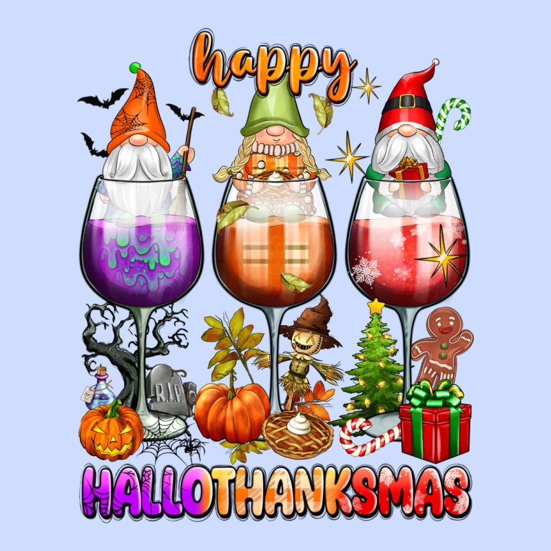 Happy Hallothanksmas Wine Glasses And Gnomes Urban Heavy Tee by texasbilliewilder | Teevron