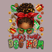 Santas Favorite Dog Mom Afro Messy Bun Vintage Hoodie | Teevron