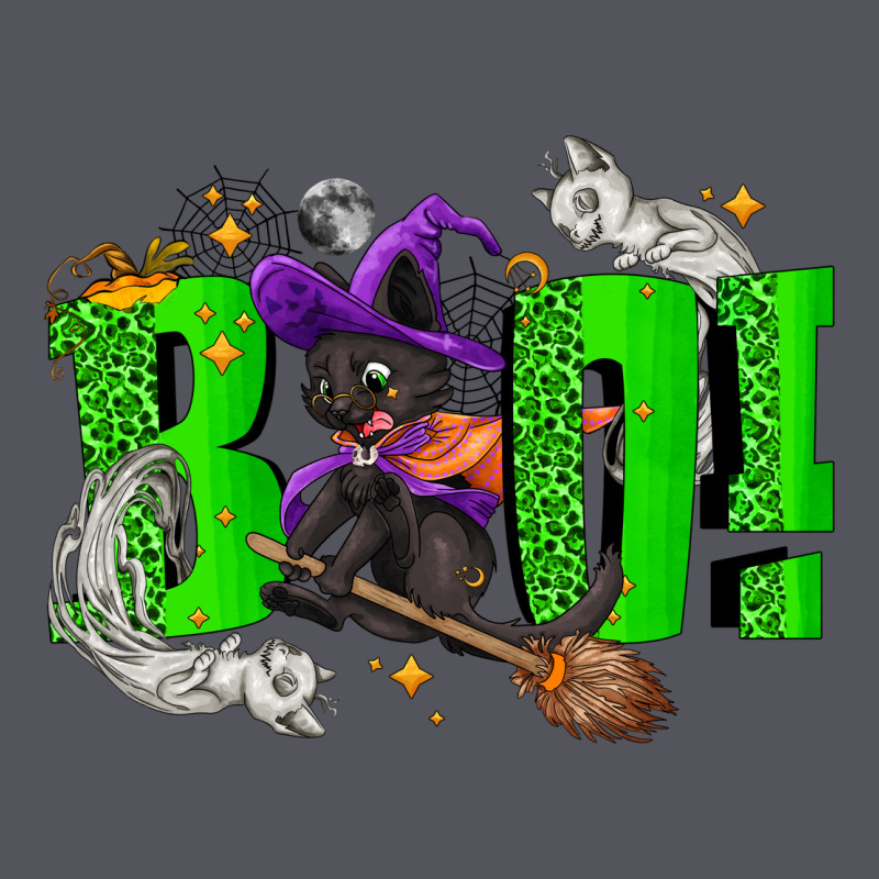Boo! With Black Cat Halloween Vintage Hoodie by NancyCooperArtShop | Teevron