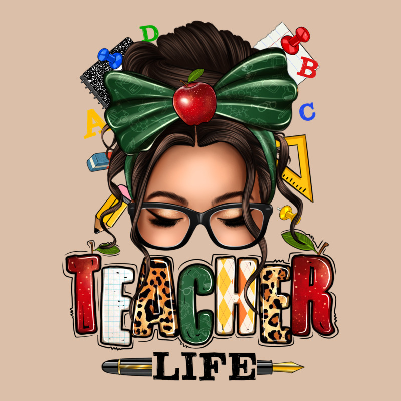 Teacher Life Afro Messy Bun Urban Heavy Tee by texasbilliewilder | Teevron