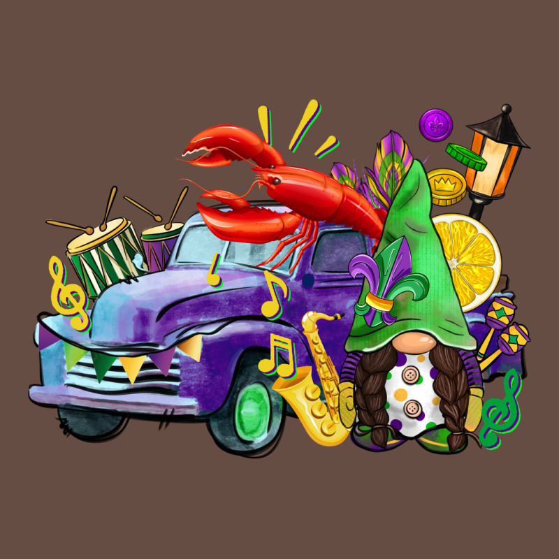 Mardi Gras Gnome On The Truck Long Sleeve Tee by CowGirlArtShop | Teevron