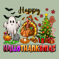 Happy Hallothanksmas With Ghost Turkey And Tree Urban Heavy Tee | Teevron