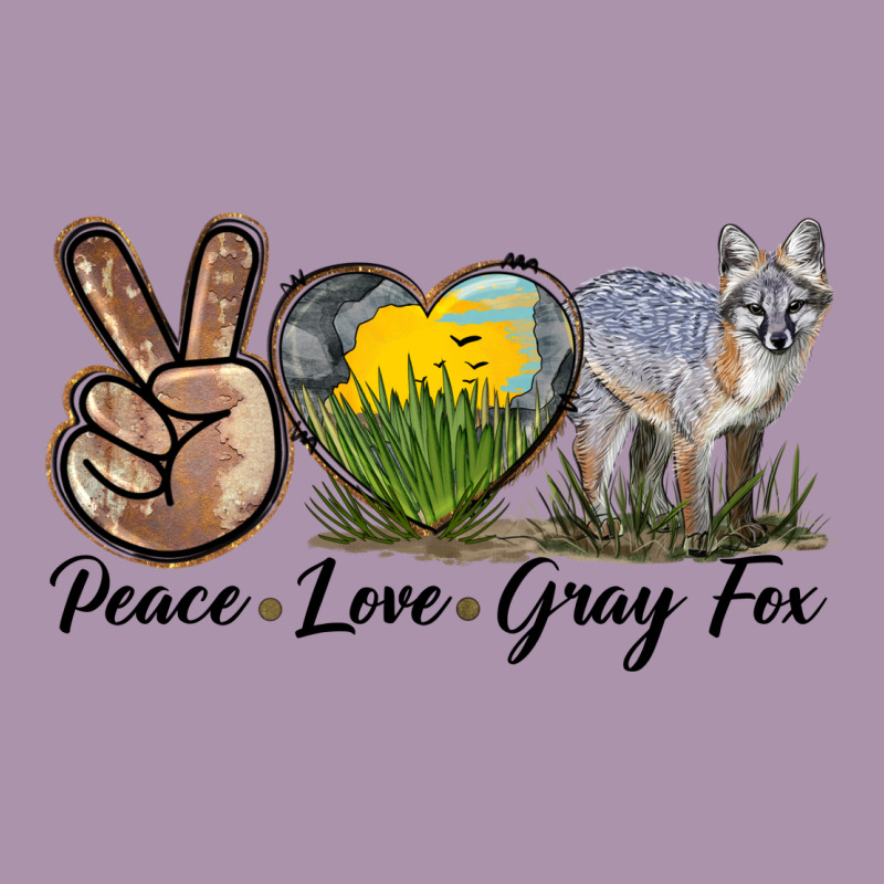Peace Love Gray Fox Heavyweight Hoodie by LillyAllenDesigns | Teevron