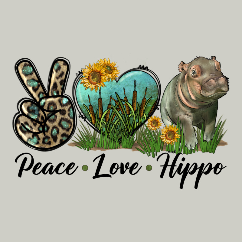 Peace Love Hippo Heavyweight Hoodie by LillyAllenDesigns | Teevron
