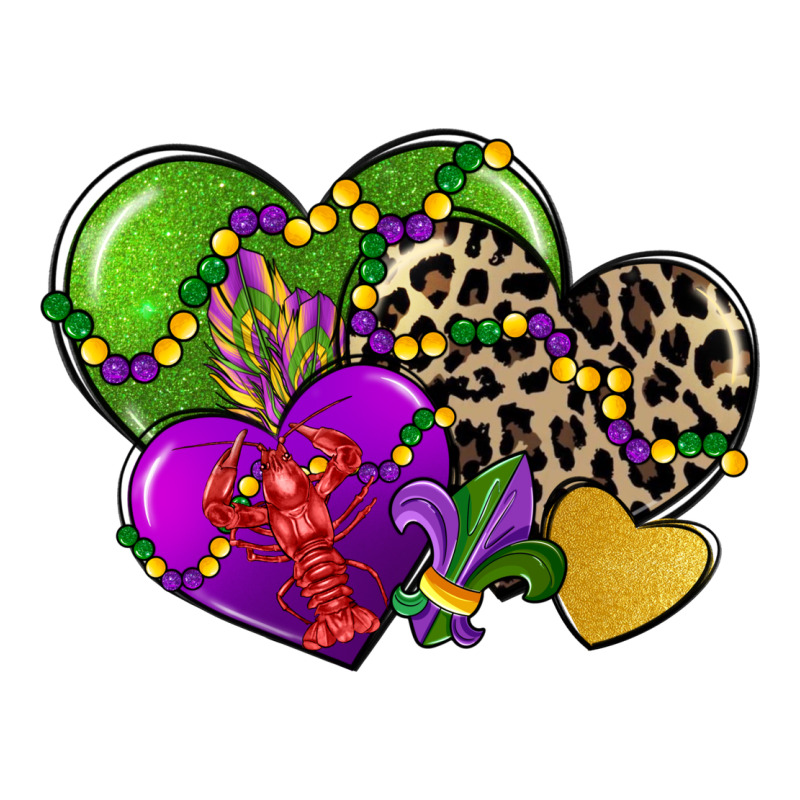 Mardi Gras Hearts Cg (1) Long Sleeve Tee by CowGirlArtShop | Teevron