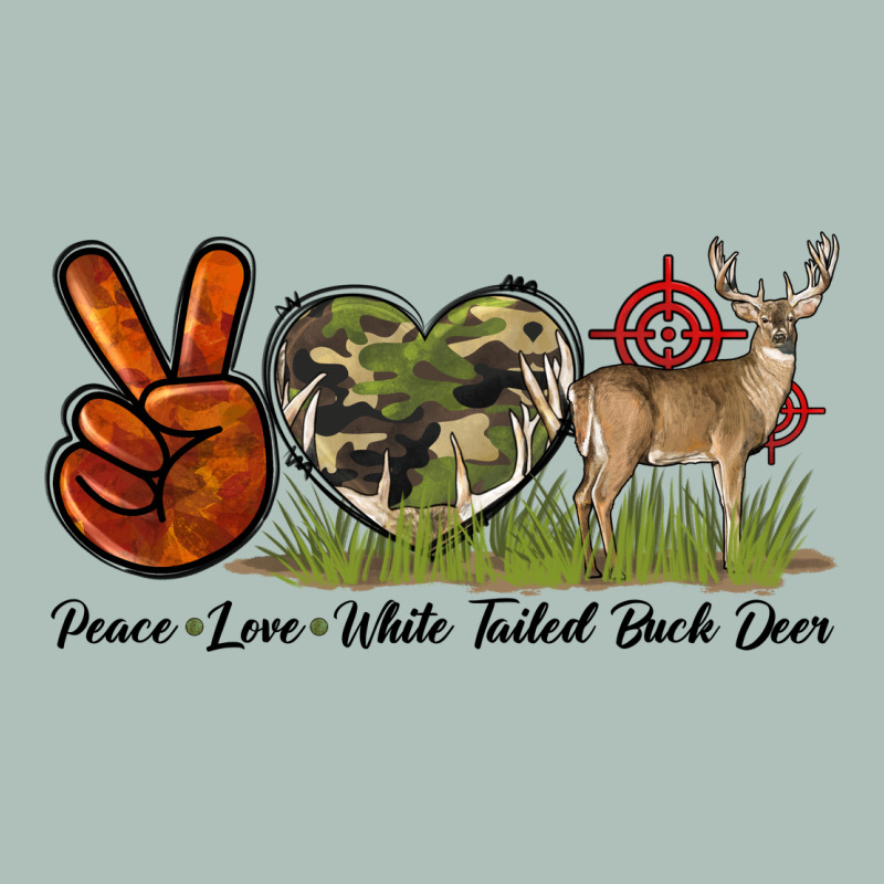 Peace Love White Tailed Buck Deer Heavyweight Hoodie by LillyAllenDesigns | Teevron