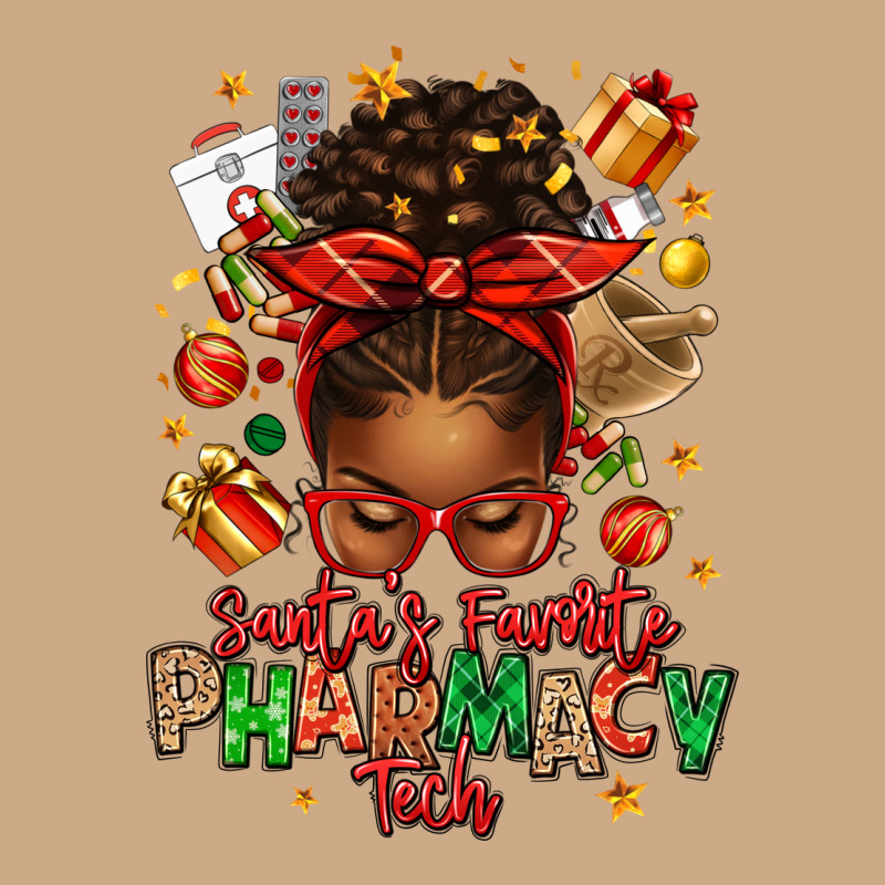 Santas Favorite Pharmacy Tech Afro Messy Bun Vintage Hoodie by texasbilliewilder | Teevron