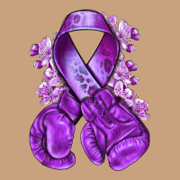 Purple Ribbon With Boxing Gloves Vintage Tee | Teevron