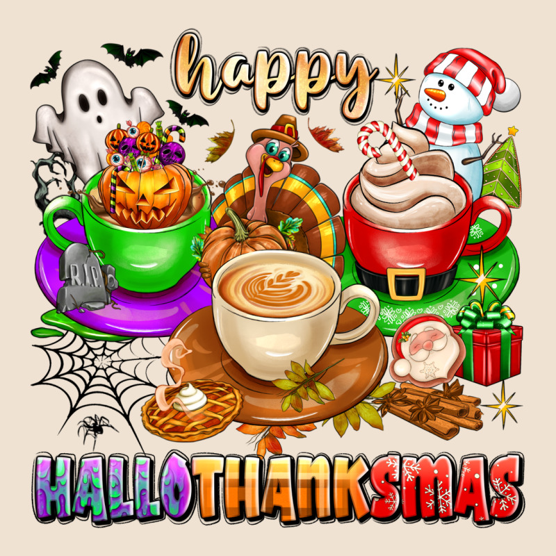 Happy Hallothanksmas Coffee Cups With Ghost Turkey Urban Heavy Tee by texasbilliewilder | Teevron