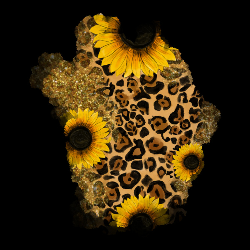 Glitter Sunflowers Leopard Patch Ladies Tee by RanaPortraitStore | Teevron