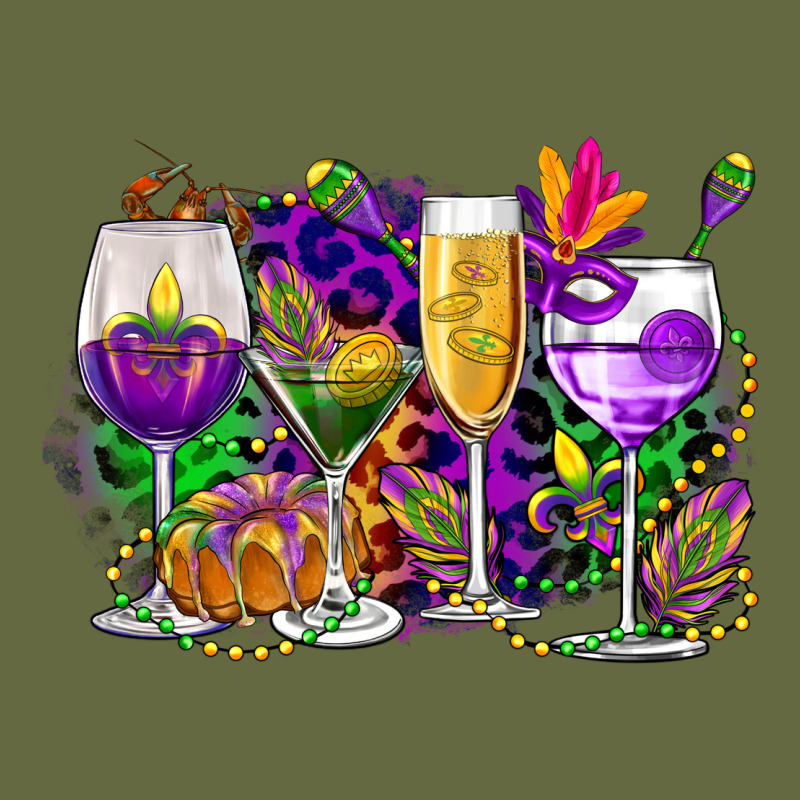 Mardi Gras Wine Glasses Cowgirl Long Sleeve Tee by CowGirlArtShop | Teevron