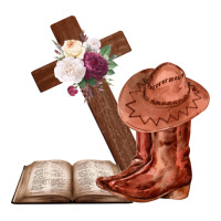 Boots with Bible and cross | Teevron