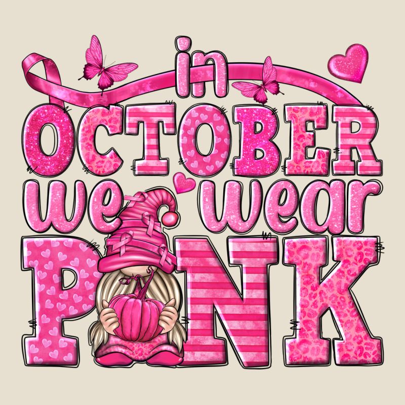 In October We Wear Pink With Gnome Urban Heavy Tee by texasbilliewilder | Teevron
