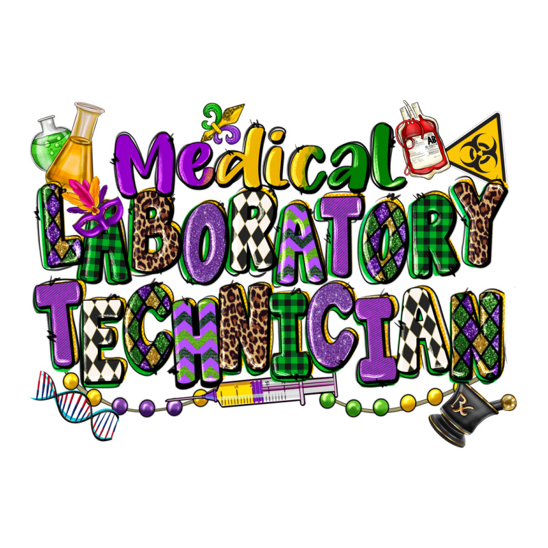 Medical Laboratory Technician Mardi Gras Long Sleeve Tee by CowGirlArtShop | Teevron