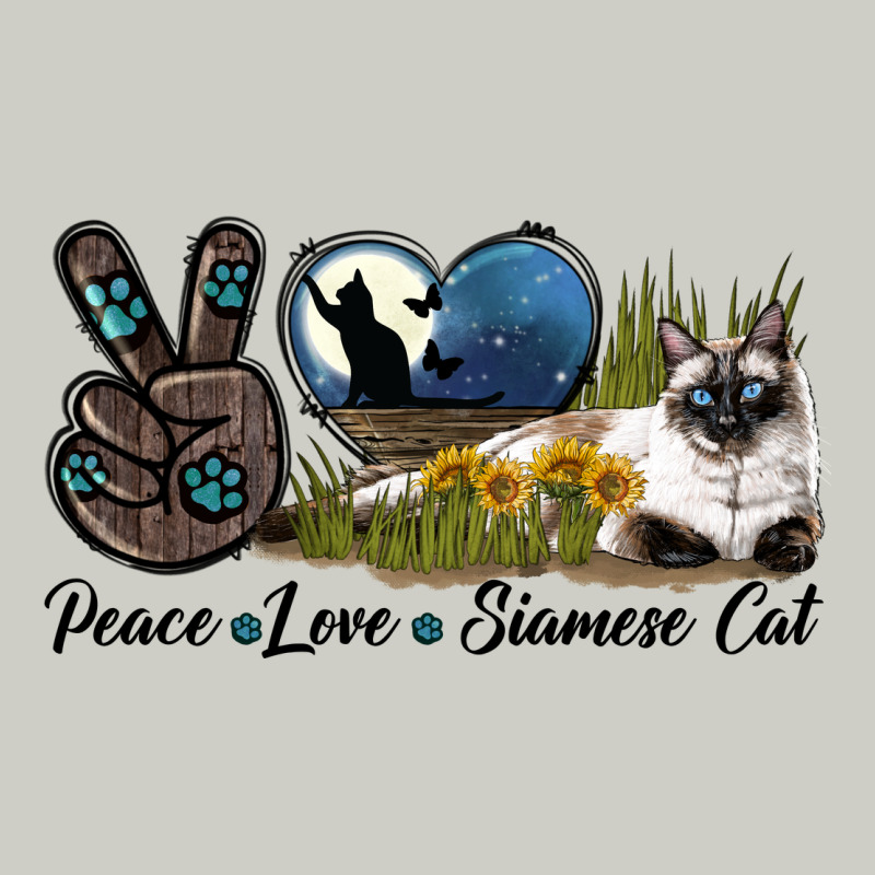Peace Love Siamese Cat Heavyweight Hoodie by LillyAllenDesigns | Teevron