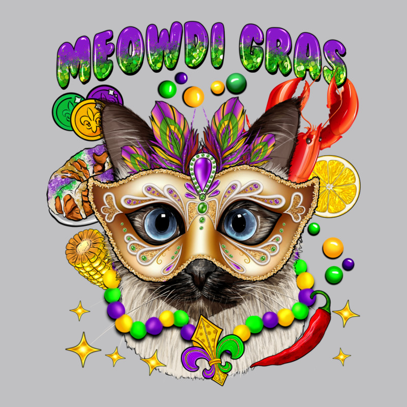 Meowdi Gras Mardi Gras Cat Long Sleeve Tee by CowGirlArtShop | Teevron