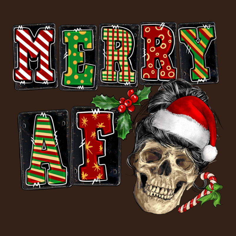 Merry Af Skeleton Messy Bun Heavy Core Tee by NancyCooperArtShop | Teevron