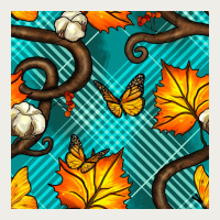 Autumn Leaves Seamless Pattern Zipper Hoodie | Teevron
