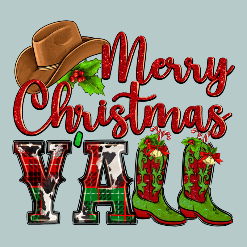 Merry Christmas Y'all Cowboy Heavy Core Tee by MaliasSmallBusiness | Teevron