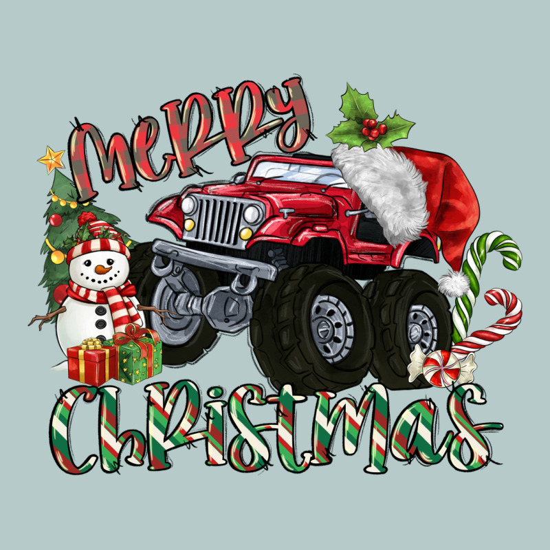 Merry Christmas Monster Truck Heavy Core Tee by MaliasSmallBusiness | Teevron
