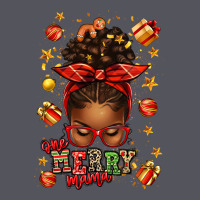One Merry Mama Christmas Afro Messy Bun Vintage Hoodie | Teevron