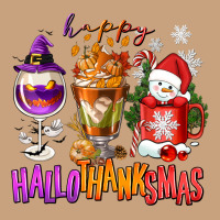 Happy Hallothanksmas Wine Glass And Coffee Vintage Tee | Teevron