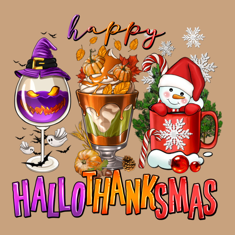 Happy Hallothanksmas Wine Glass And Coffee Vintage Tee by NancyCooperArtShop | Teevron