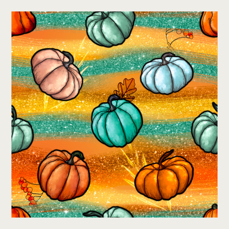 Pumpkin And Glitter Seamless Pattern Zipper Hoodie by BundleAndBundleShop | Teevron
