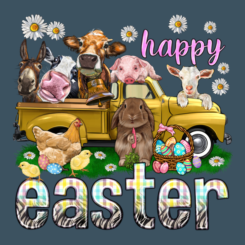 Happy Easter Truck With Farm Animals Urban Heavy Tee by NancyCooperArtShop | Teevron
