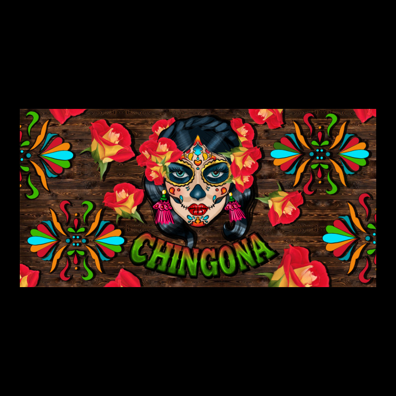 Chingona Sugar Skull License Plate Premium Tee by BundleAndBundleShop | Teevron