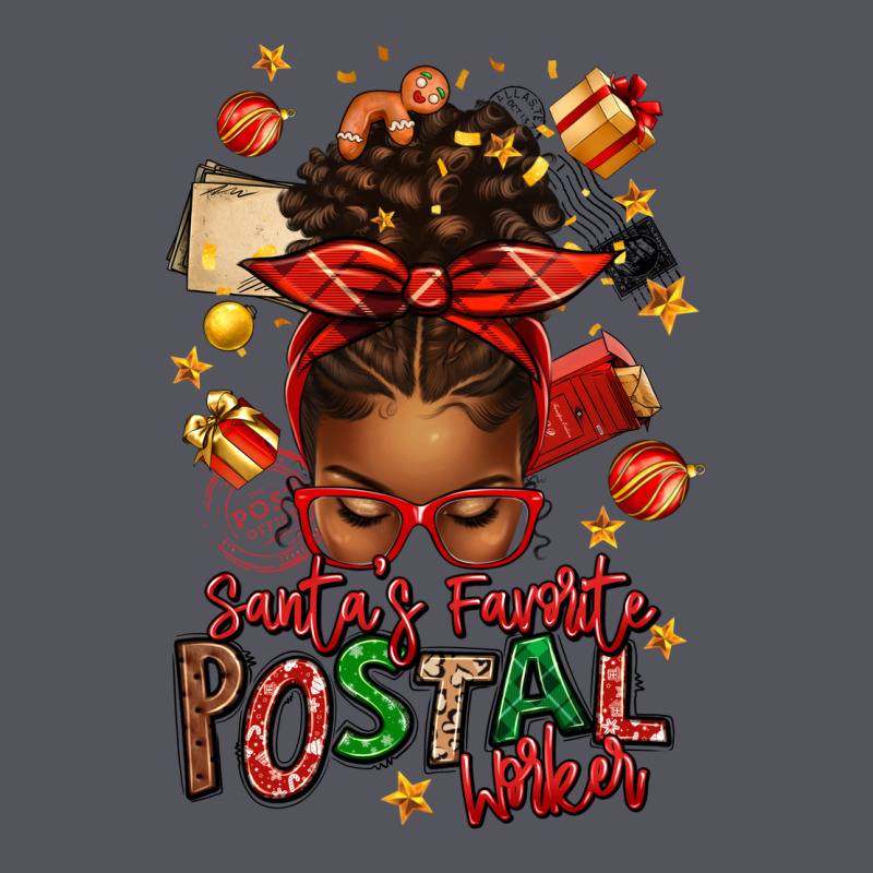Santas Favorite Postal Worker Afro Messy Bun Vintage Hoodie by texasbilliewilder | Teevron