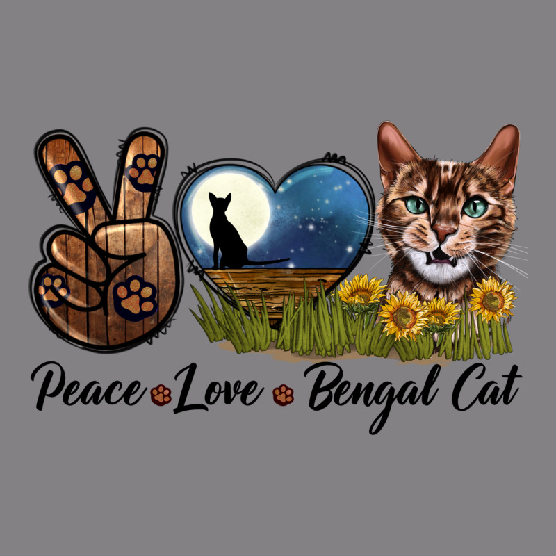 Peace Love Bengal Cat Head Heavyweight Hoodie by LillyAllenDesigns | Teevron