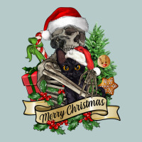 Merry Christmas Skeleton With Black Cat Heavy Core Tee | Teevron