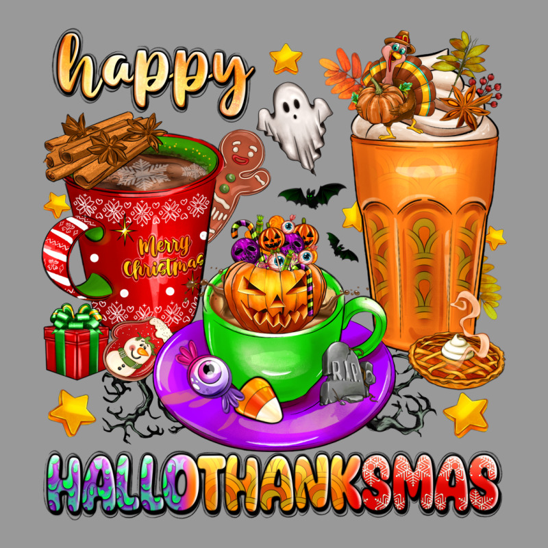 Happy Hallothanksmas Coffee Cups Vintage Hoodie by texasbilliewilder | Teevron