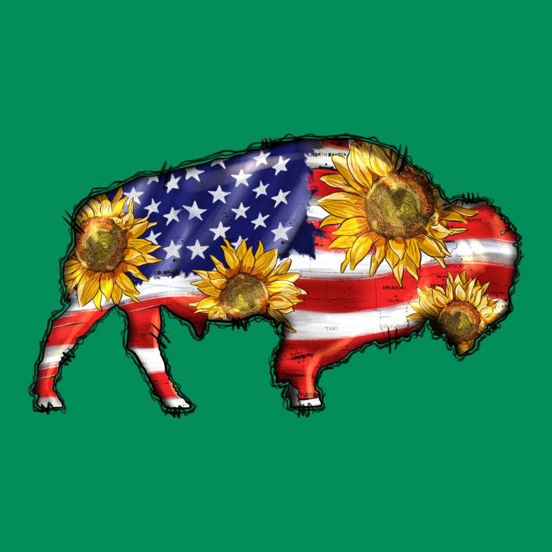 Bison Amerıcan Flag Urban Hoodie by BarkalooDesign | Teevron