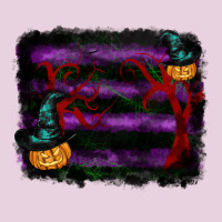 Halloween Witch Hat Backround Ladies Tee | Teevron