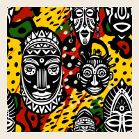African Masks Colorful Seamless Pattern Zipper Hoodie | Teevron