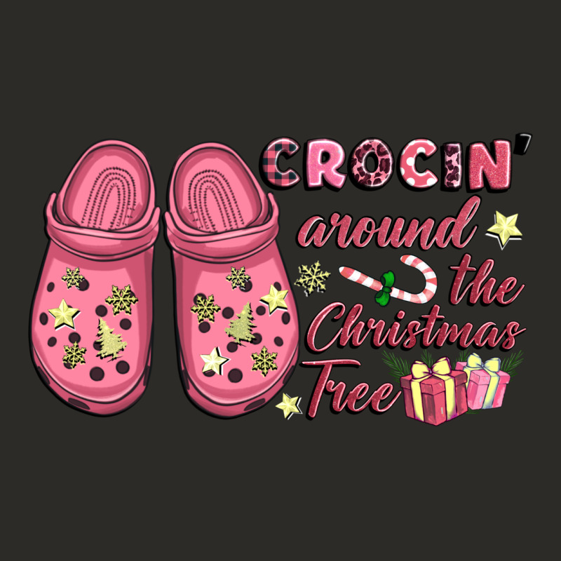 Pink Christmas Crocin' Around The Christmas Tree Heavy Core Tee by NancyCooperArtShop | Teevron